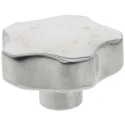 RS PRO Silver Aluminium Multiple Lobes Clamping Knob Threaded Hole 40 mm Diameter 20 mm Thread Length 478-541