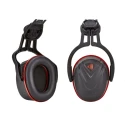 MSA Safety V-Gard Helmet-Mounted Ear Shells with 36 dB Noise Attenuation, Black and Red Cups 10190358