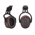 MSA Safety V-Gard Helmet-Mounted Ear Shells with 36 dB Noise Attenuation, Black and Red Cups 10190358