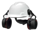 MSA Safety V-Gard Helmet-Mounted Ear Shells with 36 dB Noise Attenuation, Black and Red Cups 10190358