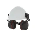 MSA Safety V-Gard Helmet-Mounted Ear Shells with 36 dB Noise Attenuation, Black and Red Cups 10190358