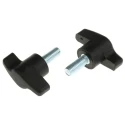 RS PRO Black Thermoplastic Wing Clamping Knob Threaded Stud 45 mm Diameter 20 mm Thread Length 478-472