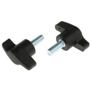 RS PRO Black Thermoplastic Wing Clamping Knob Threaded Stud 45 mm Diameter 20 mm Thread Length 478-472