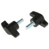 RS PRO Black Thermoplastic Wing Clamping Knob Threaded Stud 45 mm Diameter 20 mm Thread Length 478-472