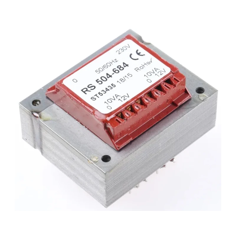 RS PRO 6 to 15 V ac 2 Output Through Hole PCB Transformer, 230 V ac Primary, 20VA, 60Hz, Thermal Fuse, RoHS, CE, IEC 504-684