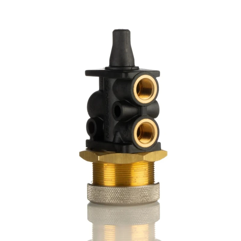 Norgren Button Mechanical Valve 304 Series, G 1/8 Port, 3/2 Function, Polyamide Body, Black Button, Model 03041402