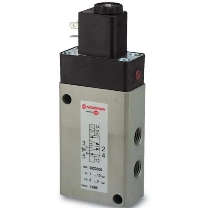 Norgren Pneumatic Solenoid Valve 3/2 5/2 Way Indirect Solenoid Actuated Aluminium Body 24V 2623077305002400