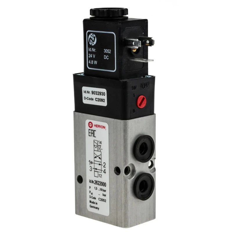 Norgren Pneumatic Solenoid Valve 4/2 Indirect Solenoid Solenoid/Spring G 1/8 24V dc 2622000305202400