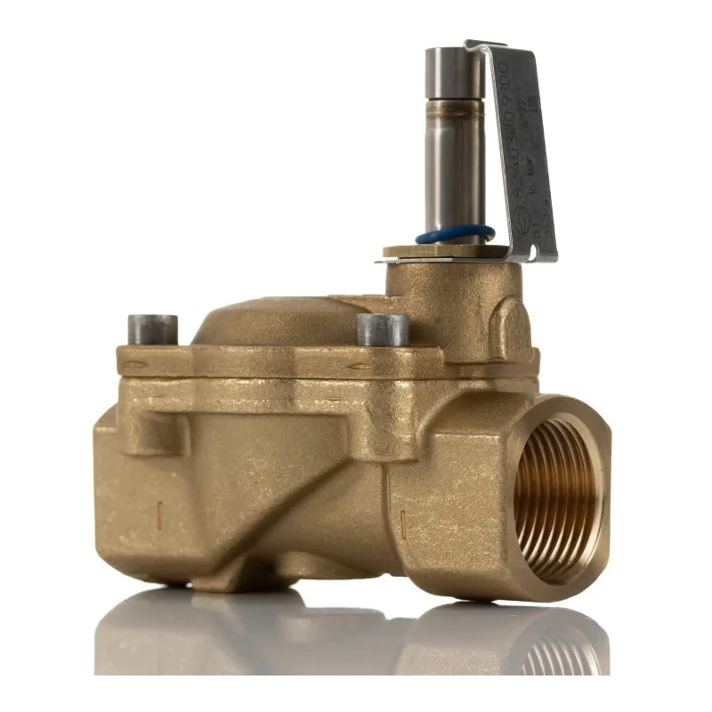 Buschjost Brass Body 2-Port Normally Closed Solenoid Valve 230V, 24V, 3/4 in Threaded Connection 8240300.9100.00000