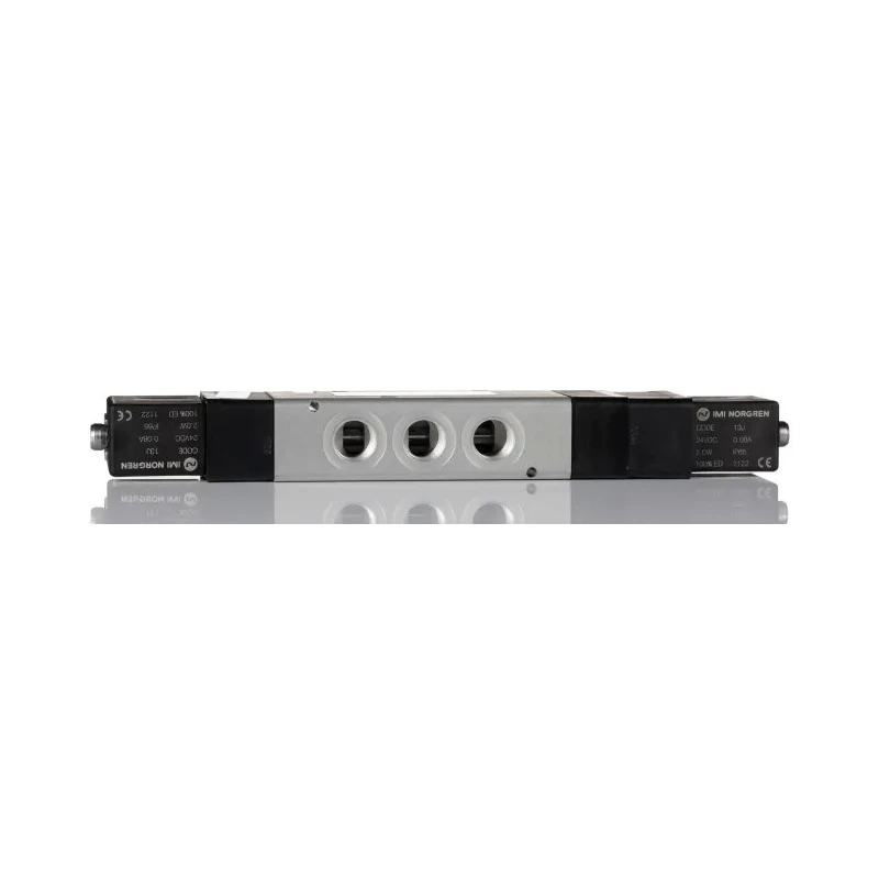 Norgren Pneumatic Solenoid Valve 5/3 Valve Function 1/8 to 1/2 in Port Size Die Cast Aluminium Body 24V 2W V61B611A-A213J