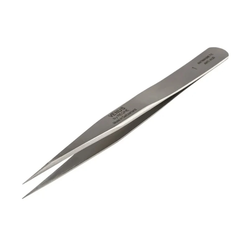 RS PRO 120mm Stainless Steel Standard Tweezer with Anti-Magnetic and Anti-Acid Properties 238-6283