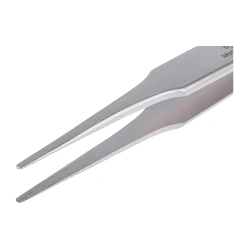 RS PRO Stainless Steel Rounded, Flat Tweezer 120mm 238-6255