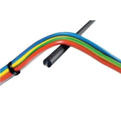 HellermannTyton Polyvinyl Chloride Beading Edge Protection Strip Black 3.2 mm Height 0.6 mm Width PS1BK