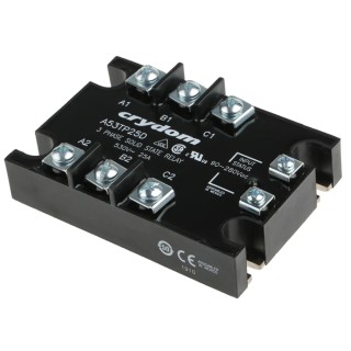 Crydom 53TP Series Solid State Relay, Panel Mount, 25 A Load Current, 530 Vrms Load Voltage, 280 Vrms Control A53TP25D