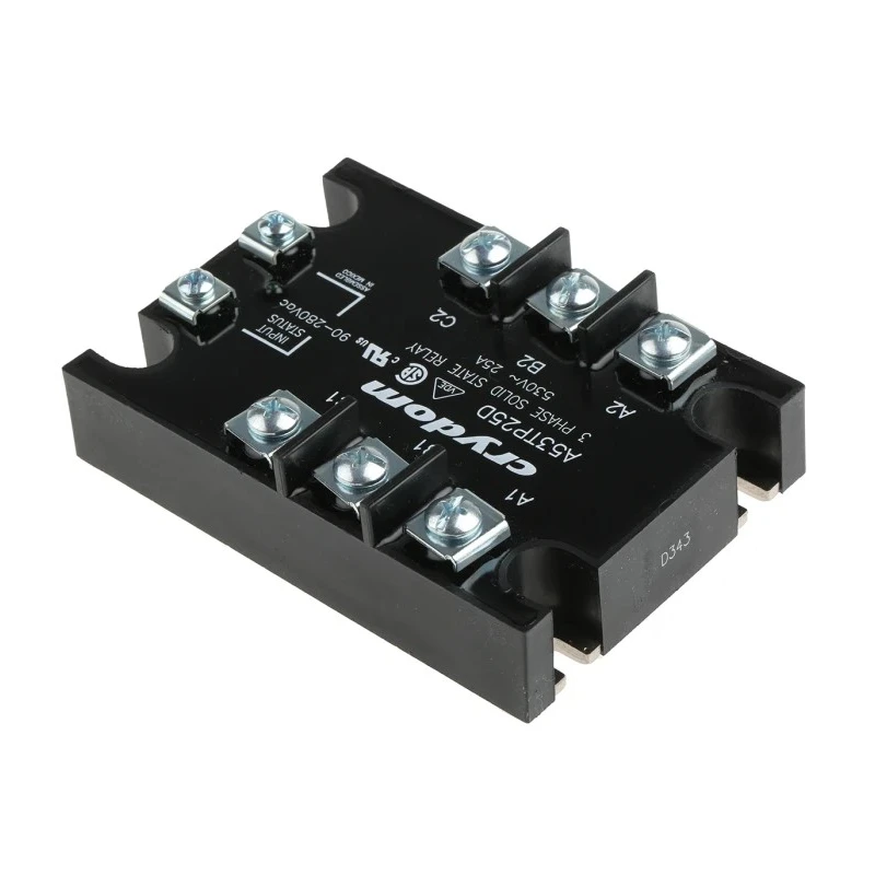Crydom 53TP Series Solid State Relay, Panel Mount, 25 A Load Current, 530 Vrms Load Voltage, 280 Vrms Control A53TP25D