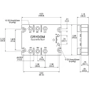 Crydom 53TP Series Solid State Relay, Panel Mount, 25 A Load Current, 530 Vrms Load Voltage, 280 Vrms Control A53TP25D