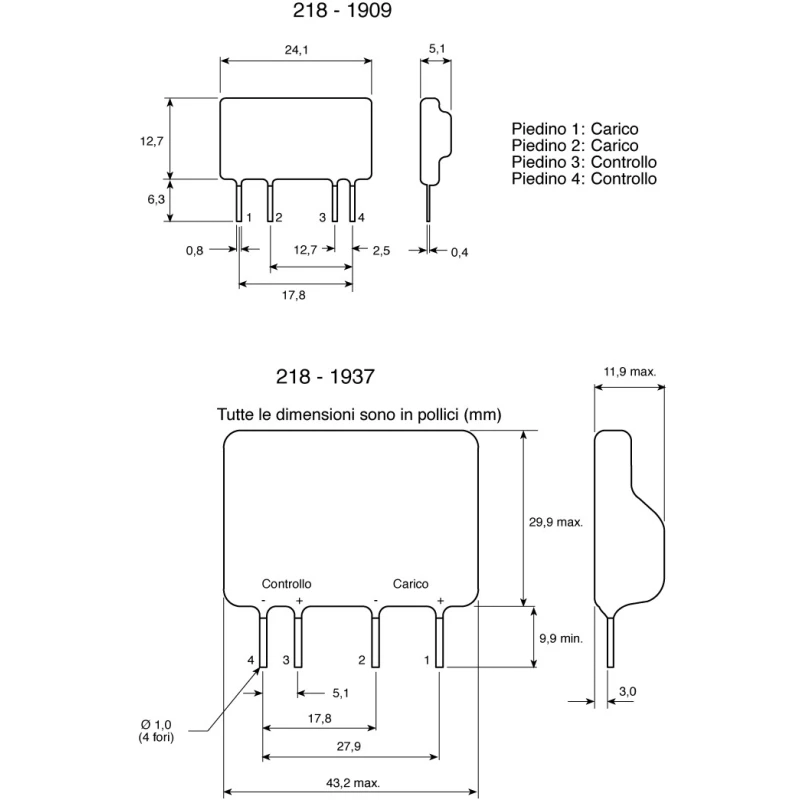 Crydom Solid State Relay PCB Mount 1.5 Arms Load 280 Vrms Load 10V DC Control ASO241
