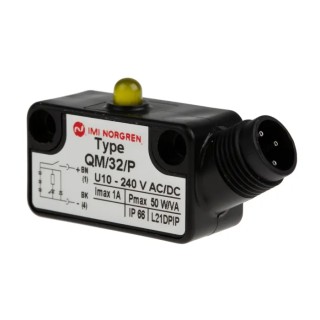 Norgren Reed Switch with LED Indicator, IP66 Rated, 240V AC/DC Voltage, Plastic Housing, QM/32 IP66