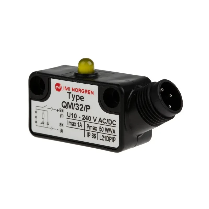 Norgren Reed Switch with LED Indicator, IP66 Rated, 240V AC/DC Voltage, Plastic Housing, QM/32 IP66