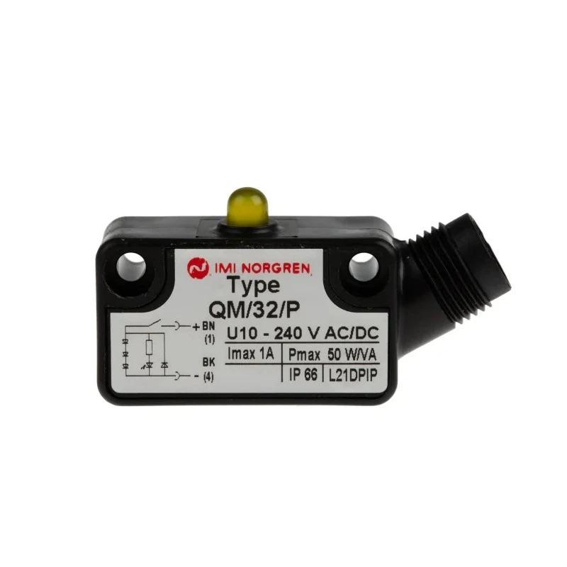 Norgren Reed Switch with LED Indicator, IP66 Rated, 240V AC/DC Voltage, Plastic Housing, QM/32 IP66
