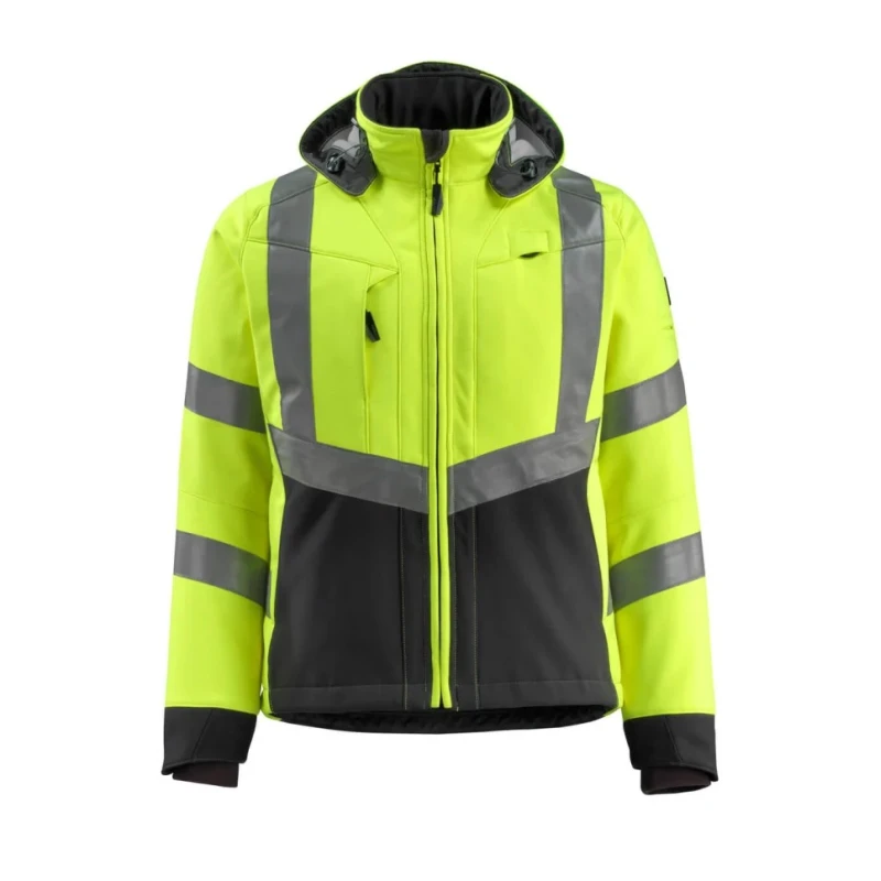 Mascot Workwear Men's Hi Vis Softshell Jacket BLACKPOOL Yellow, White, Green, Black 2XL 15502-246-1709 2XL