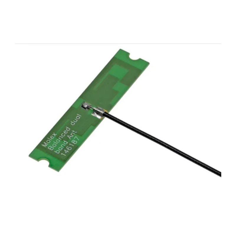 Molex T-Bar WiFi Antenna with U.FL/I-PEX MHF Connector, Internal, 2.4 to 5.85 GHz, 4.75dBi Gain 146187-0050