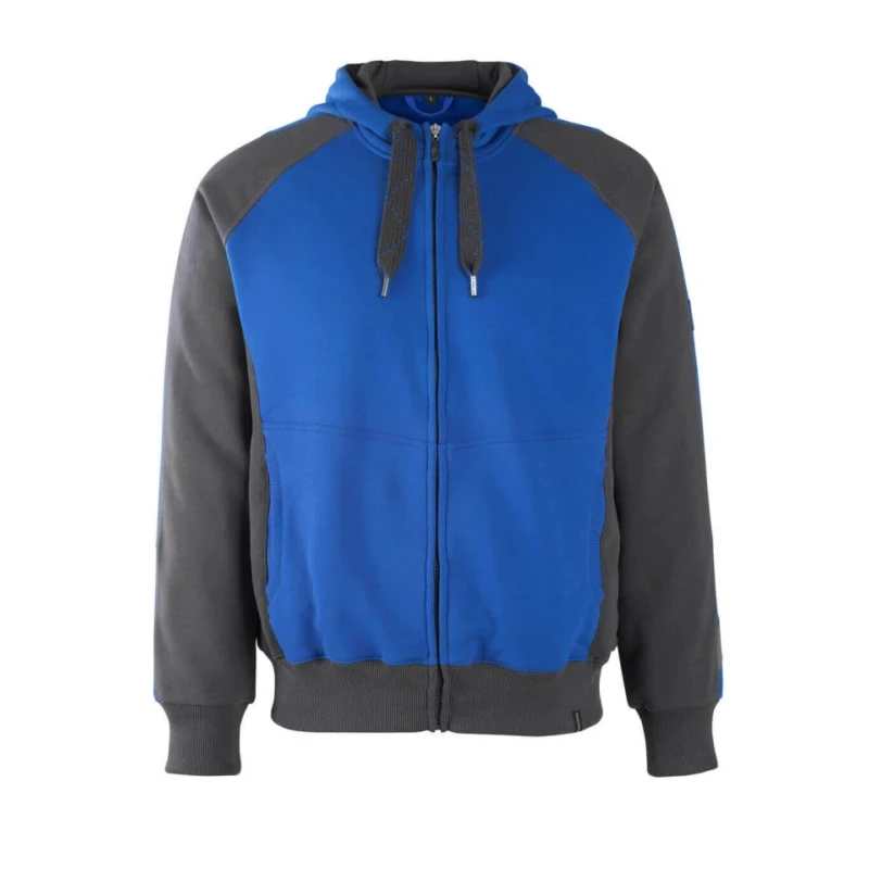 Mascot Workwear Blue Cotton, Polyester Unisex Zipper Work Hoodie 50566-963-11010 L