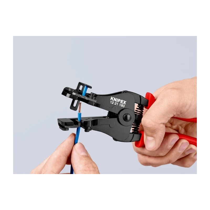Knipex Multi-Core Plastic Hand Grip Stripping Pliers with Shaped Knives, Stripping Range 0.5 - 6.0mm², Overall 12 21 180