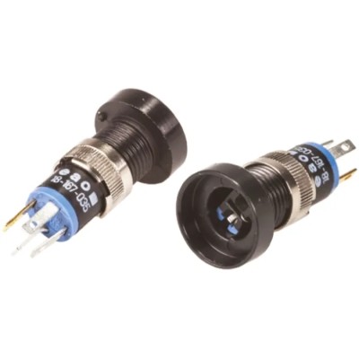 EAO Professional Grade Flush Mount Black Push Button Switch with LED Illumination 18-167.035