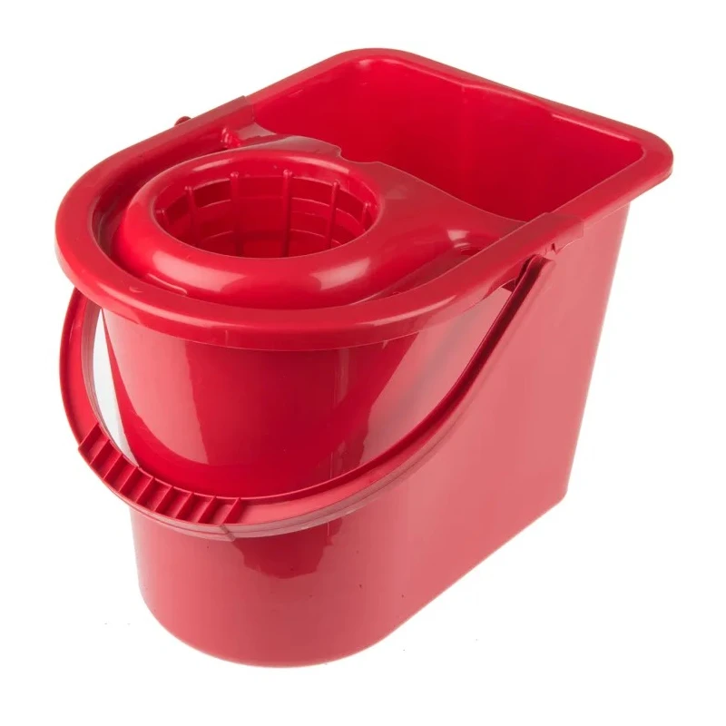RS PRO 12L Plastic Red Mop Bucket with Handle, Detachable Wringer, Capacity 12L, Model 218-6724