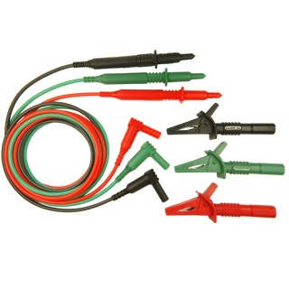 RS PRO Test Lead & Connector Kit with Multifunction 3 Wire Test Lead Set CAT III 1.5m Silicone Cables 218-8290