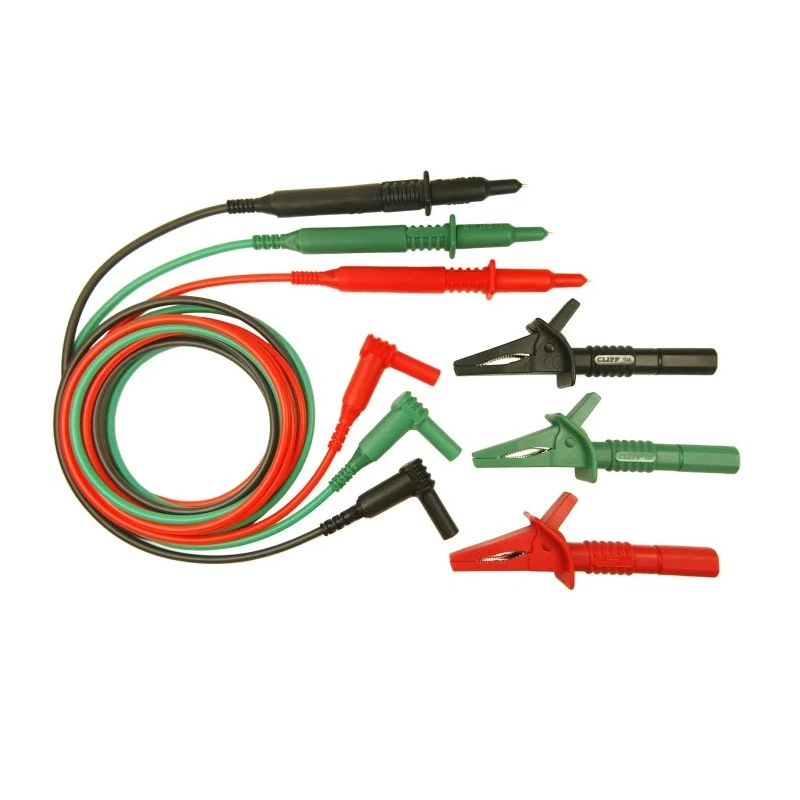 RS PRO Test Lead & Connector Kit with Multifunction 3 Wire Test Lead Set CAT III 1.5m Silicone Cables 218-8290