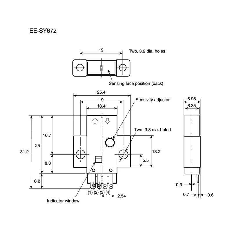 Omron Retroreflective Photoelectric Sensor, Block Style, 5 mm Detection Range, NPN Output, 24V DC, IP50 EE-SPY302