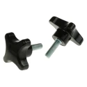 RS PRO Black 4-Arm Clamping Knob, M8 Threaded Stud, 25mm Thread Length, 50 mm Diameter 686-648