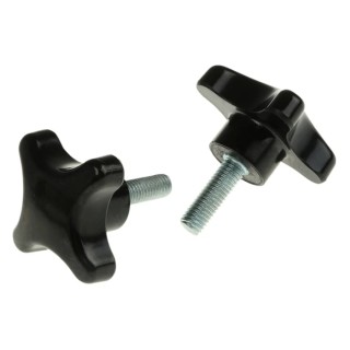 RS PRO Black 4-Arm Clamping Knob, M8 Threaded Stud, 25mm Thread Length, 50 mm Diameter 686-648