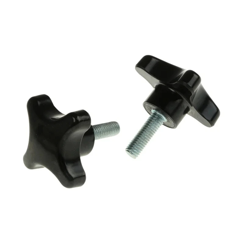 RS PRO Black 4-Arm Clamping Knob, M8 Threaded Stud, 25mm Thread Length, 50 mm Diameter 686-648