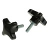 RS PRO Black 4-Arm Clamping Knob, M8 Threaded Stud, 25mm Thread Length, 50 mm Diameter 686-648