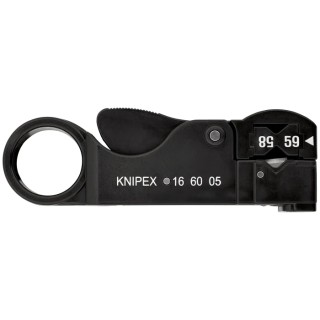 Knipex Coaxial Cable Stripping Tool for Data Coaxial Cables RG58, 59, 62, 105mm Overall Length 16 60 05 SB