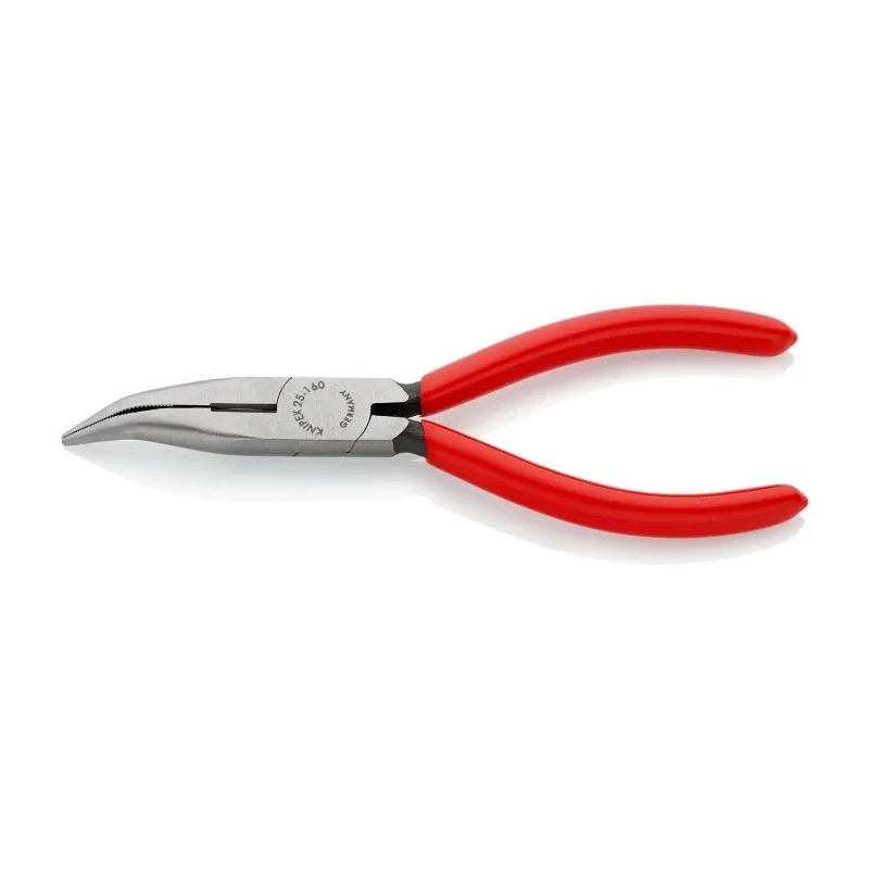 Knipex 1-Piece Long Nose Plier, 160mm Overall Length, 50mm Jaw Length, Plastic Coated Handles, Model 25 21 160