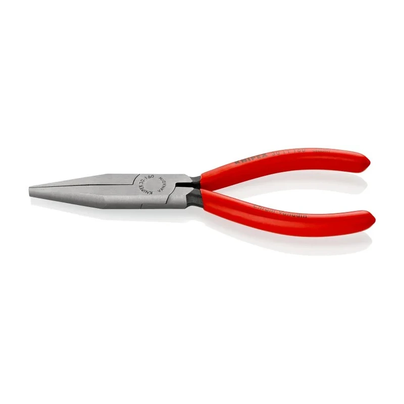 Knipex Heavy Duty Long Flat Nose Plier, Plastic Coated Handle, 160mm Overall, 46.5mm Jaw, Black Atramentised Finish 30 11 160