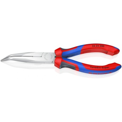 Knipex 1-Piece Long Nose Plier, Polished Chrome Handle, Vanadium Electric Steel, 200mm Overall Length, 73mm Jaw 26 25 200