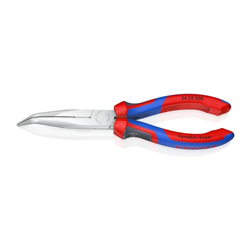 Knipex 1-Piece Long Nose Plier, Polished Chrome Handle, Vanadium Electric Steel, 200mm Overall Length, 73mm Jaw 26 25 200
