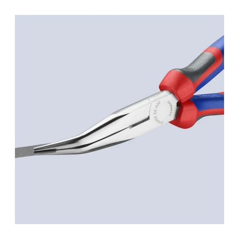 Knipex 1-Piece Long Nose Plier, Polished Chrome Handle, Vanadium Electric Steel, 200mm Overall Length, 73mm Jaw 26 25 200