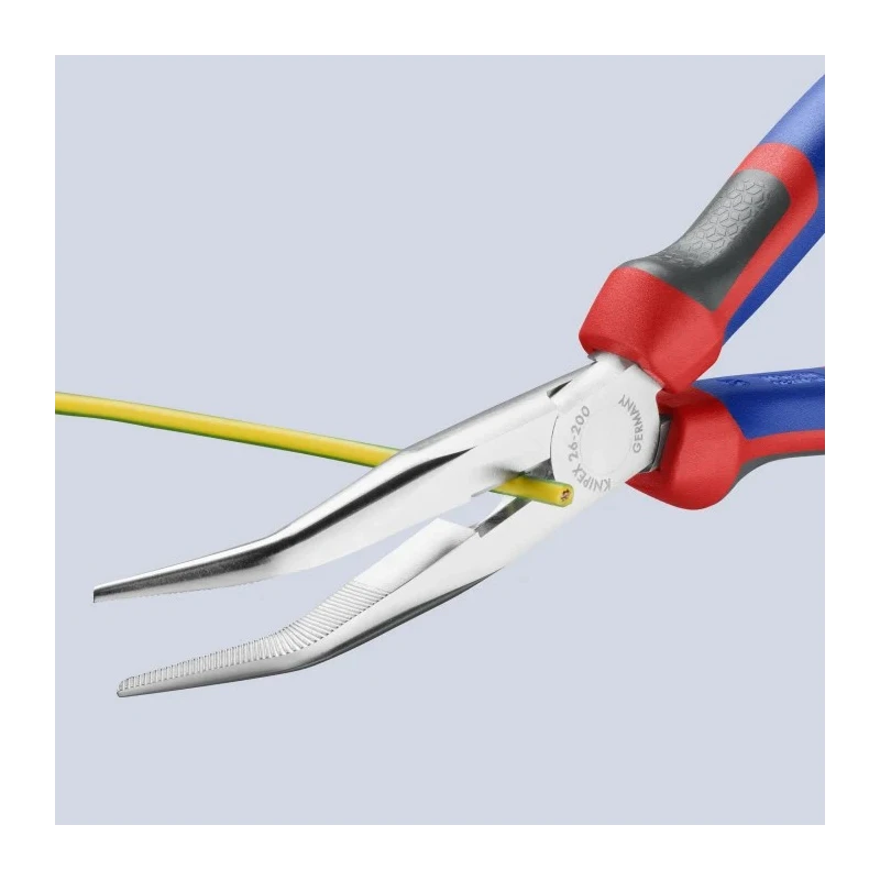 Knipex 1-Piece Long Nose Plier, Polished Chrome Handle, Vanadium Electric Steel, 200mm Overall Length, 73mm Jaw 26 25 200