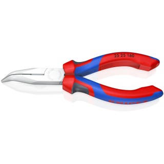 Knipex 1-Piece Long Nose Plier, Pointed Jaw 50mm, Overall Length 160mm, Vanadium Electric Steel Chrome Finish 25 25 160