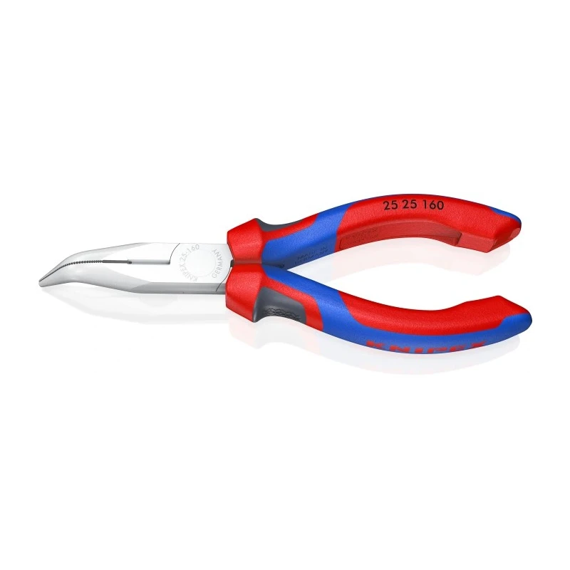 Knipex 1-Piece Long Nose Plier, Pointed Jaw 50mm, Overall Length 160mm, Vanadium Electric Steel Chrome Finish 25 25 160