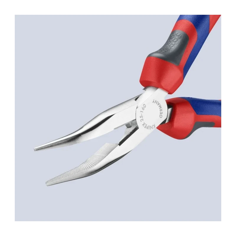 Knipex 1-Piece Long Nose Plier, Pointed Jaw 50mm, Overall Length 160mm, Vanadium Electric Steel Chrome Finish 25 25 160