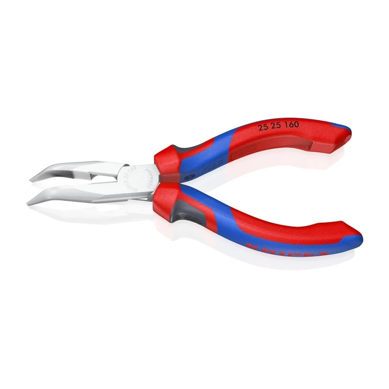 Knipex 1-Piece Long Nose Plier, Pointed Jaw 50mm, Overall Length 160mm, Vanadium Electric Steel Chrome Finish 25 25 160