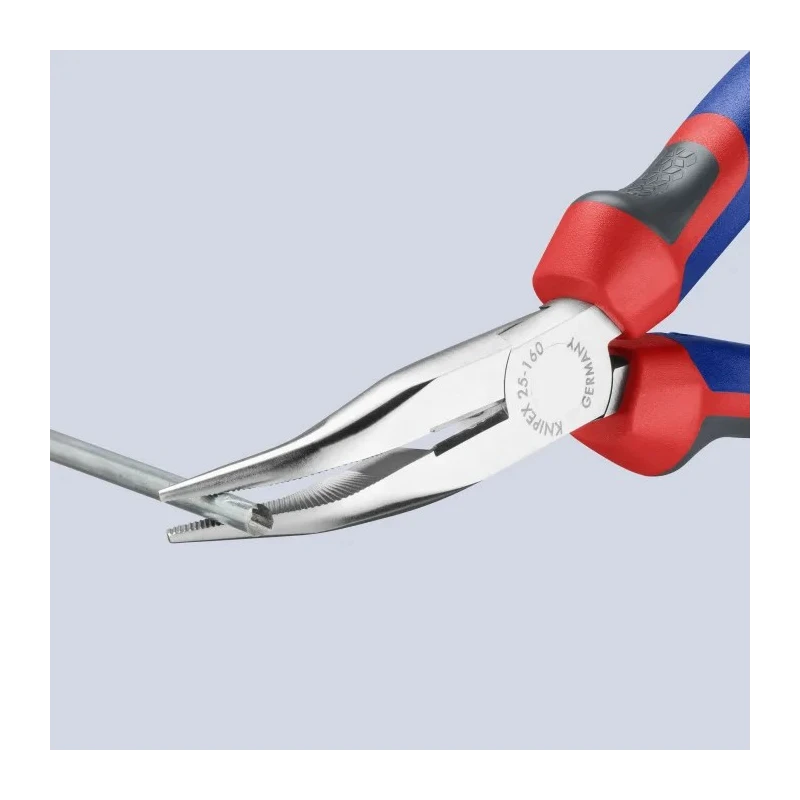 Knipex 1-Piece Long Nose Plier, Pointed Jaw 50mm, Overall Length 160mm, Vanadium Electric Steel Chrome Finish 25 25 160