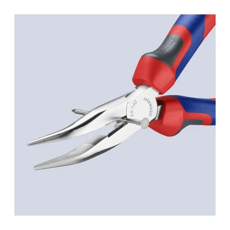 Knipex 1-Piece Long Nose Plier, Pointed Jaw 50mm, Overall Length 160mm, Vanadium Electric Steel Chrome Finish 25 25 160